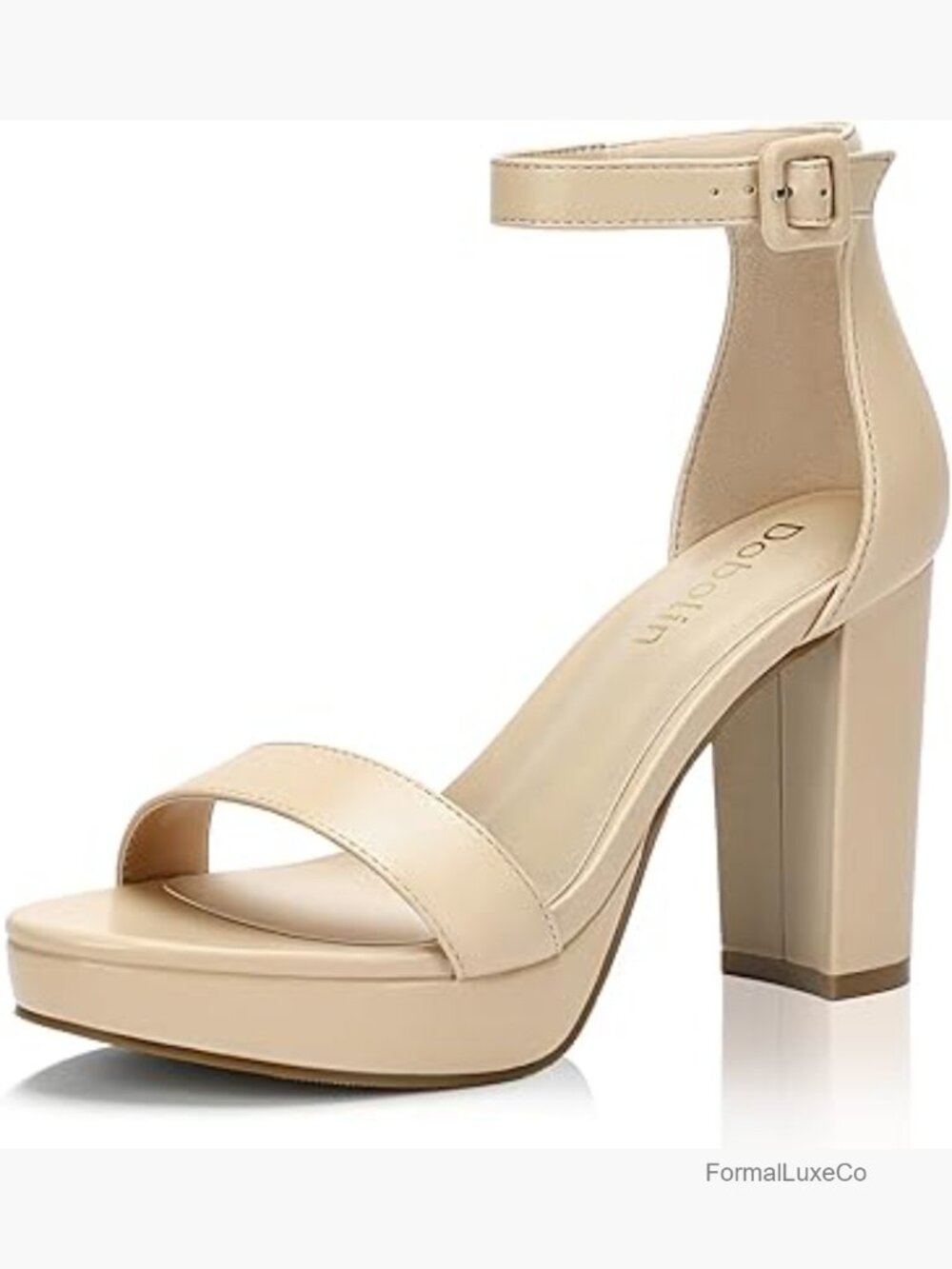 4in Platform Heels Open Toe Ankle Strap Sandals Chunky Heel Wide Cute Wedding